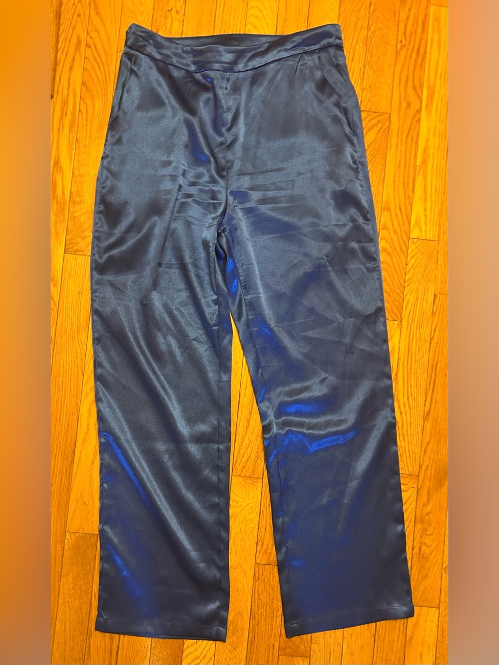 Bright Royal Blue Shiny Satin Feel Pants Size XL